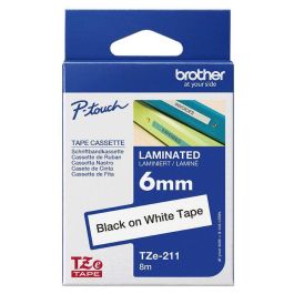 Brother 6 mm, 8 m, TZe, Black on White Brother 6 mm, 8 m, TZe, Black on White