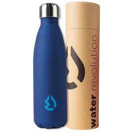 Water Revolution Botella Térmica de Acero Inoxidable 500ml Antigoteo – Mantiene Frío 24h/Caliente 12h, Libre de BPA, Azul