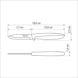 Tramontina Plenus Cuchillo para Legumbres y Frutas Verde 7.7 cm Acero Inoxidable Mango Polipropileno