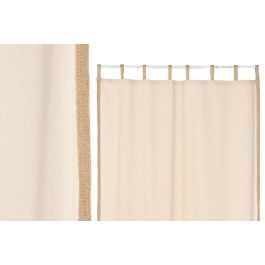 DKD Home Decor Cortina Cottage de Algodón y Yute Natural 260 x 140 cm (2 Unidades)