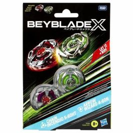 Beyblade X 5-60HT Arrow Wizard 4-60N Juego Chain Incendio, Pack doble tops de batalla, Sistema de Aceleración X, +8 años