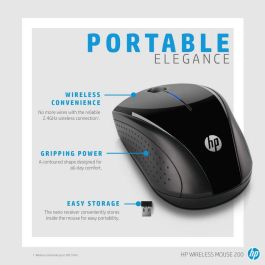 HP 220 Ratón Inalámbrico Ambidextro para PC Portátil con Larga Duración de Batería