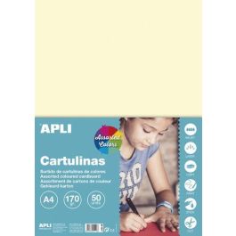 Cartulina A4 Apli 170Gr Paquete De 50 Hojas. Colores Pastel Surtidos Precio: 6.69000046. SKU: BIX15116