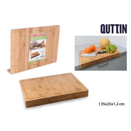 Quttin Tabla de Cortar de Bambú con Borde 35,4 cm x 25,5 cm x 1,2 cm (8 Unidades) Precio: 48.98999963. SKU: S2201961