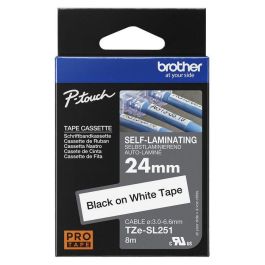 Brother Self-Laminating Labelling Tape Cassette – Black on White, 24 mm wide Brother Self-Laminating Labelling Tape Cassette – Black on White, 24 mm wide