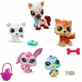 Bandai BAN3701405822897 Pack de 5 Mascotas Littlest Pet Shop Montagne Animales coleccionables