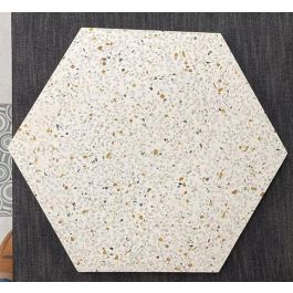 DKD Home Decor Mesa de Comedor Oriental Colección Terrazo Oriental Diseño Moderno con Materiales Terrazo y Acacia 130x130x76 cm