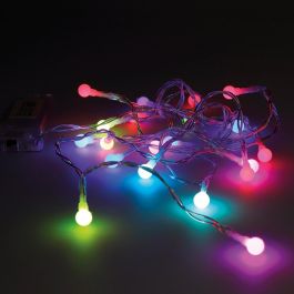 Decorative Lightning Guirnalda a pilas RGB 20 LEDs esférica 8mm luz multicolor 2,3m