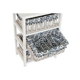 DKD Home Decor Cajonera de 3 Cajones de Madera Paulownia y Mimbre Blanca y Azul 40x29x59 cm DKD Home Decor Cajonera de 3 Cajones de Madera Paulownia y Mimbre Blanca y Azul 40x29x59 cm