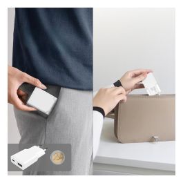 4smarts Cargador PDPlug Duos Slim 20W GaN USB-C/A+USB-C Cable Blanco 541509