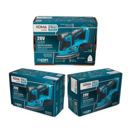 Koma Tools Lijadora Mouse 20V (sin Batería ni Cargador) 20v-lm 20,4 x 15,5 cm, Mango Ergonómico, Velcro, Incluye Filtro y Lijas