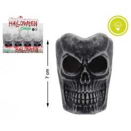 Calavera Decorativa Negra con Ojos Rojos para Halloween, 7 cm. Accesorio Fiesta Precio: 1.49999949. SKU: B17XDX6XTE