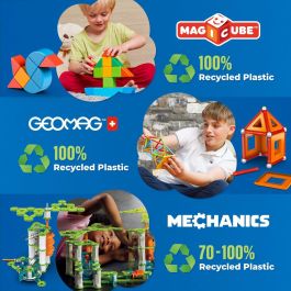 Geomag AAABS15635 - Juego de Construcción Magnético ¡Desafío Mecánico Gol! - 96 Piezas - Plástico Reciclado
