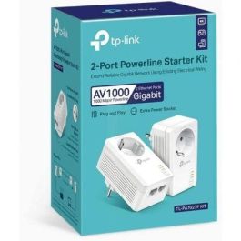 TP-Link TL-PA7027P KIT Adaptador PowerLine Gigabit 1000 Mbps con Enchufe Integrado, 2 Puertos Ethernet, Blanco (2 uds)