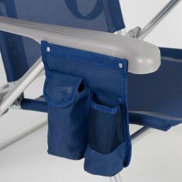 Silla de Playa Aktive Slim Plegable Azul marino 47 x 87 x 58 cm (2 Unidades)