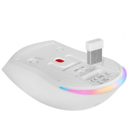 Mars Gaming MM-T3 Ratón Gaming Inalámbrico Tri-mode, 14400 DPI, Batería Recargable, RGB Chroma, Base de Carga con HUB USB, Blanco
