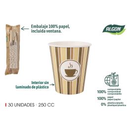 Vaso de cartón para café 250 cc, pack de 30 - Algon (15 Unidades) Precio: 20.50000029. SKU: B1K6WAFDPF