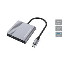Conceptronic DONN13GR Hub USB Tipo C con HDMI, USB-C PD y USB 3.0 para MacBook, Chromebook y más, 4 en 1 Precio: 39.49999988. SKU: B17BGMDA4R