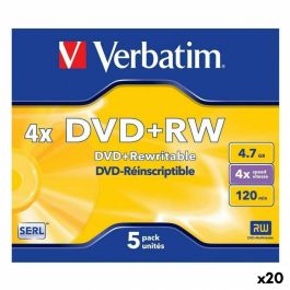 DVD+RW Verbatim 4,7 GB 4x 5 Piezas (20 Unidades) Precio: 181.99000039. SKU: B1EHB4NQL6