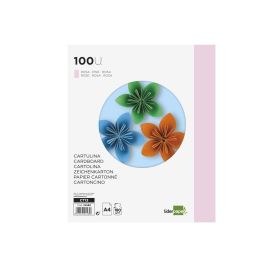 Cartulina Liderpapel A4 180 gr-M2 Rosa Paquete De 100 Hojas