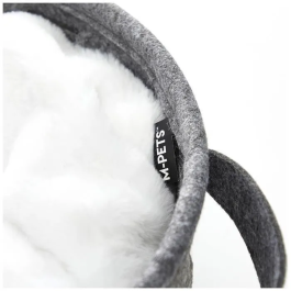 M Pets Cesta AUC1712323691118 - Cama para Perro Gato de Fieltro Reciclado ECO, 40x40x15 cm, Cojín Suave, Asas Integradas, Cómoda