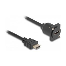 DeLOCK D-Typ Cable HDMI Macho a Hembra 20 cm Negro, Conectores HDMI Tipo A Estándar, 3840x2160, HDCP