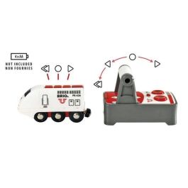 Brio World 33510 Tren de pasajeros controlado por radio con luz y sonido, 2 velocidades y 2 frecuencias para niños +3 años