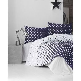 Aucune ASI8683743677962 Juego de cama - 1 funda nórdica 220x240 cm + 2 fundas de almohada 60x60 cm - 100% algodón reforzado - Azul