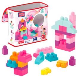 Mattel Bolsa Construccion Mega Blocks 60 Piezas Rosa