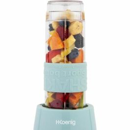 Hkoenig SMOO16 Mini Batidora Portátil, 300W, 570ml, Azul Pastel, 2 Botellas Incluidas