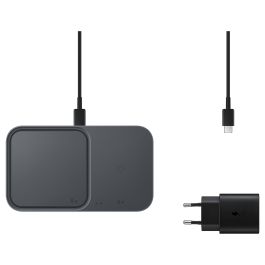 Samsung EP-P5400 Wireless Charger Duo - Cargador Inalámbrico Doble con Carga Rápida 15W para Smartphone y Reloj, Gris