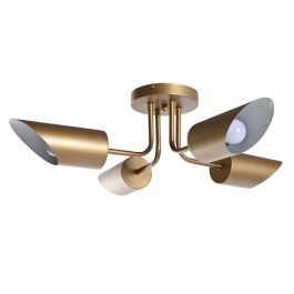 DKD Home Decor Lámpara de Techo Moderna Dorada Metal 4 Focos 67 x 20 x 67 cm