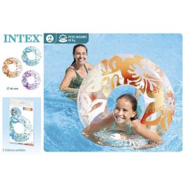 Intex Flotador Rueda Flores 91 cm para Niños (+9 años) - 3 Colores Surtidos PVC