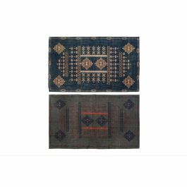 DKD Home Decor Alfombra Árabe Geométrica de Algodón Poliéster Azul Naranja 180x120 cm 715 gsm Colección Josta (2 Unidades) Precio: 57.7533. SKU: S3037974
