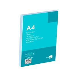 Recambio Liderpapel A4 100 Hojas 75 gr-M2 Cuadro 4 mm Con Margen 4 Taladros