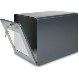 BURG WACHTER Buzón balneal de acero galvanizado - Puerta trasera de cristal - Gris antracita BURG WACHTER Buzón balneal de acero galvanizado - Puerta trasera de cristal - Gris antracita
