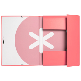 Antartik Carpeta de Gomas Tres Solapas Cartón Forrado A4 Color Coral