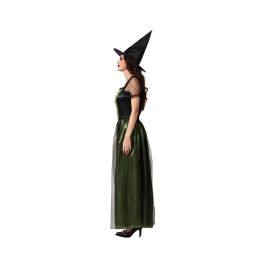 Disfraz de Bruja Hechicera Vestido Verde con Sombrero para Mujer Adulta Talla XS-S Halloween Fiestas Satinado Largo Mangas Vaporosas Disfraz de Bruja Hechicera Vestido Verde con Sombrero para Mujer Adulta Talla XS-S Halloween Fiestas Satinado Largo Mangas Vaporosas
