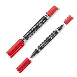 Staedtler Marcador Permanente Lumocolor 348 Dúo Doble Punta Fina-Media Rojo - Tinta Resistente al Agua y Secado Rápido (10 Unidades) (10 Unidades) Precio: 17.5000001. SKU: S8422890