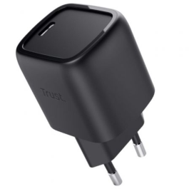 Trust 25519 Cargador de Pared GaN Maxo 30W con 1xUSB Tipo-C para Teléfono/Tableta/Portátil, Carga Rápida