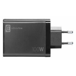 Cellularline Multipower Nano 100W Cargador de Pared GaN 4 Puertos (3x USB-C 100W, 1x USB-A 18W) para Móviles, Tablets y Portátiles