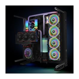 Thermaltake Riing Quad 12 RGB Ventilador para Radiador TT Premium Edition, Pack de 3, Blanco, 120mm