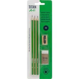 Titan Arts Lápices de Grafito HB, Pack de 3 con Sacapuntas y Goma Precio: 1.49999949. SKU: B197WSWGJ6