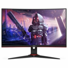Aoc Monitor Led 23.6 Pulgadas C24 gr2Ae Full HD, Curvo, 165Hz, FreeSync, 1ms, VA, Negro/Rojo