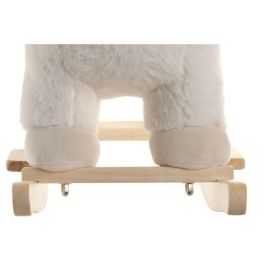DKD Home Decor Mecedora Kids Poliéster y Madera Blanco Natural 33 x 50 x 64 cm