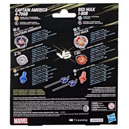 Hasbro HASG1690ES0 Beyblade X Multipack Top Capitán América 4-70 GB vs. Hulk Rojo 1-80 GB, a partir de 8 años