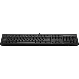 HP 125 G2 Teclado con cable USB, Formato Completo, para Oficina, Compatible Windows 10/11, Color Negro