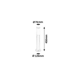 RABALUX RAB-8263 Lámpara de Suelo Exterior "Inox torch" E27 IP44 Acero Inoxidable 45cm Altura, Tulipa Plástico Blanco, Resistente UV