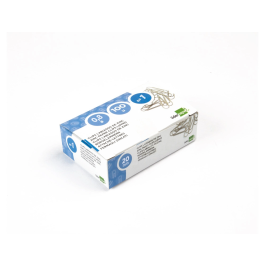 Liderpapel Clips nº1 Labiados 20 mm Caja de 100 Unidades Calidad Extra Metal Zinc Punta Redonda