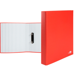 Liderpapel Carpeta de 2 anillas 25mm Folio Cartón Forrado con Compresor, Plástico, Rojo